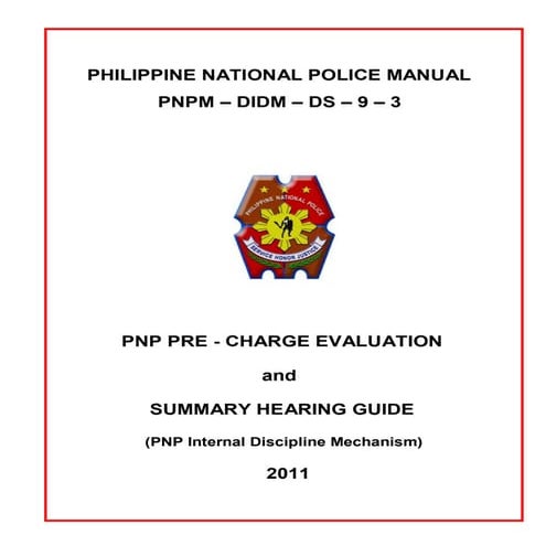 Pnp pre charge evaluation and summary hearing guide