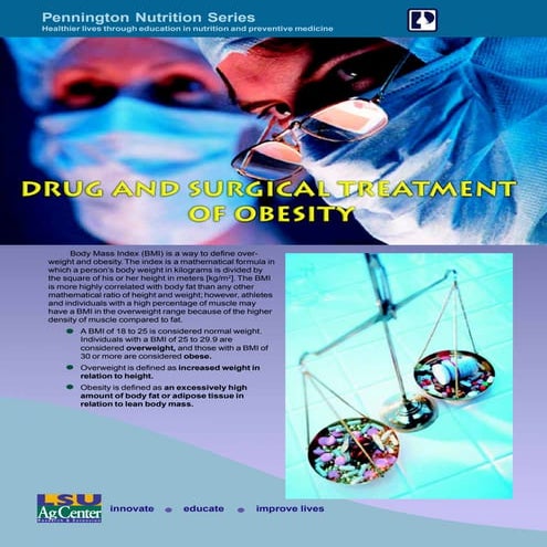 Drug and surgical treatment of obesity