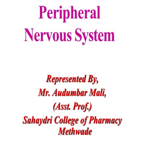 Peripheral Nervous System, Audumbar Mali