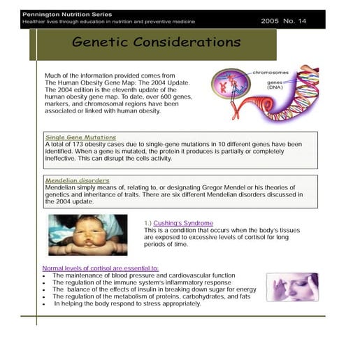 Genetic considerations in obesity development