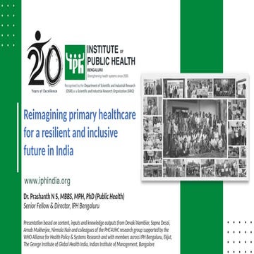 Reimagining primary healthcare for a resilient and inclusive future in India