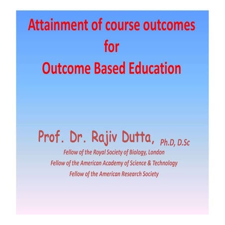 Outcome Based Education and Attainment calculations