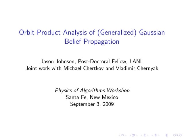 Physics of Algorithms Talk