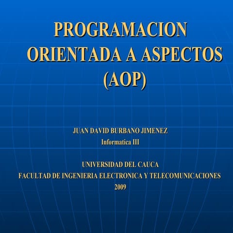 Programación rientada a Aspectos - David Burbano