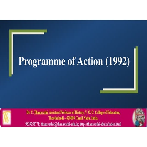 Programme of Action 1992 by Dr.C.Thanavathi