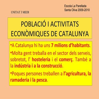 Població I Activitats EconòMiques D...