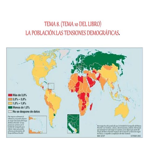 Tema 8.2ºESO. La población . Las tensiones Demográficas. Curso.2014/2015.
