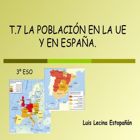 La poblacion en la UE y España