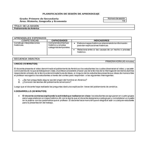 Sesión sobre el Poblamiento Americano