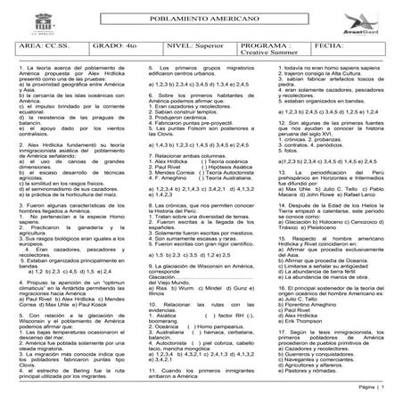 Poblamiento Americano