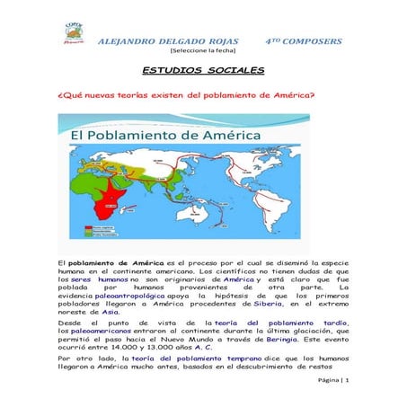 Poblamiento de america