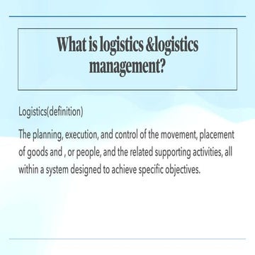 Logistics Management | PPTX