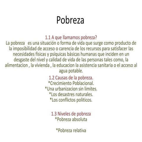 Pobreza en el mundo | PPTX