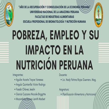 Impacto de la Pobreza y el Empleo en la Nutrición Peruana: Análisis ...