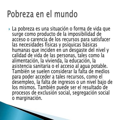 Pobreza en el mundo | PPTX
