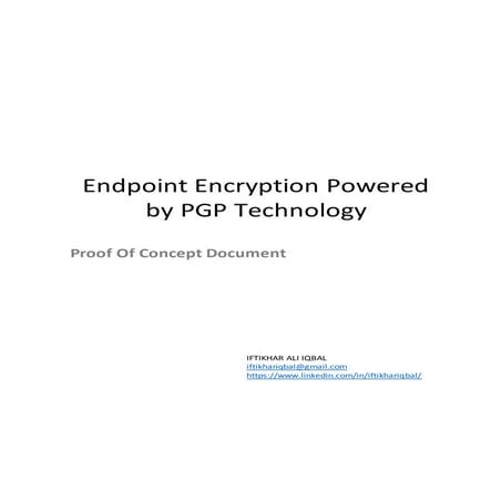 Symantec Endpoint Encryption - Proof Of Concept Document
