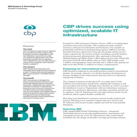 CBP drives success using  optimized, scalable IT  infrastructure