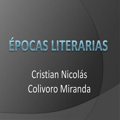 Epocas literarias