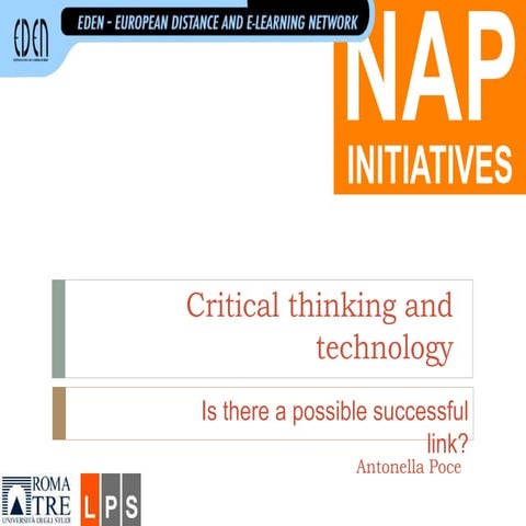 Critical thinking and technology - an EDEN NAP Webinar