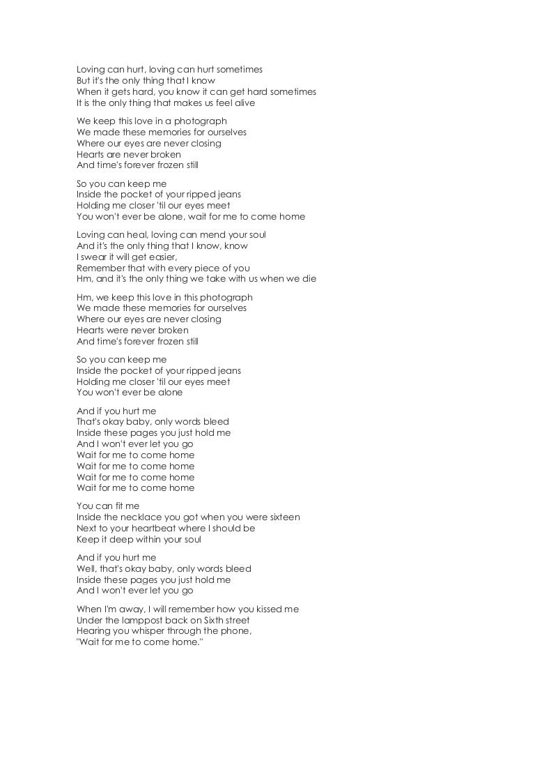 Letra Ed Sheeran Photograph