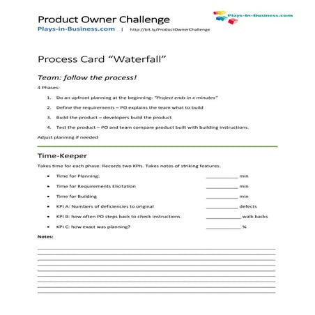 Product Owner Challenge 3.0 - Process cards