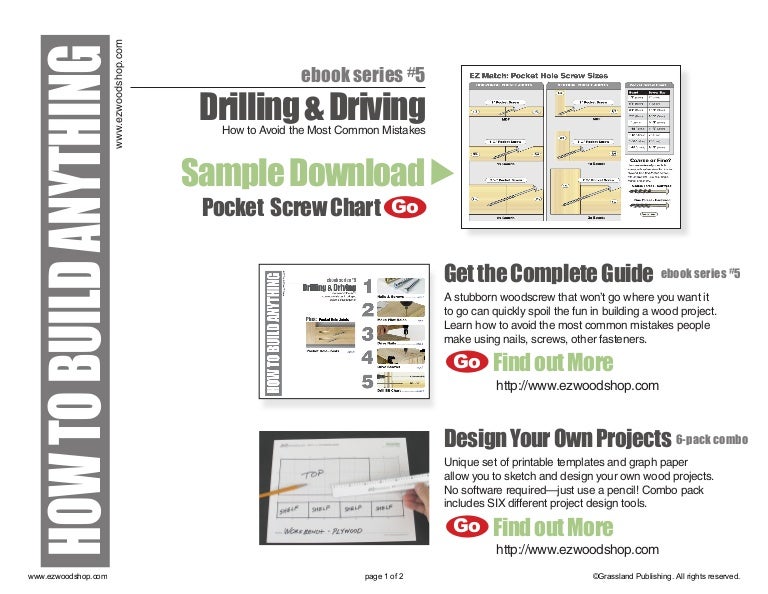 Pocket Hole Screw Size Chart