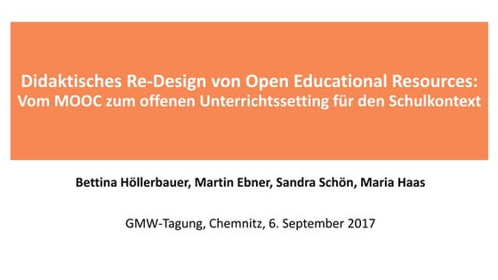 Didaktisches Re-Design von Open Educational Resources