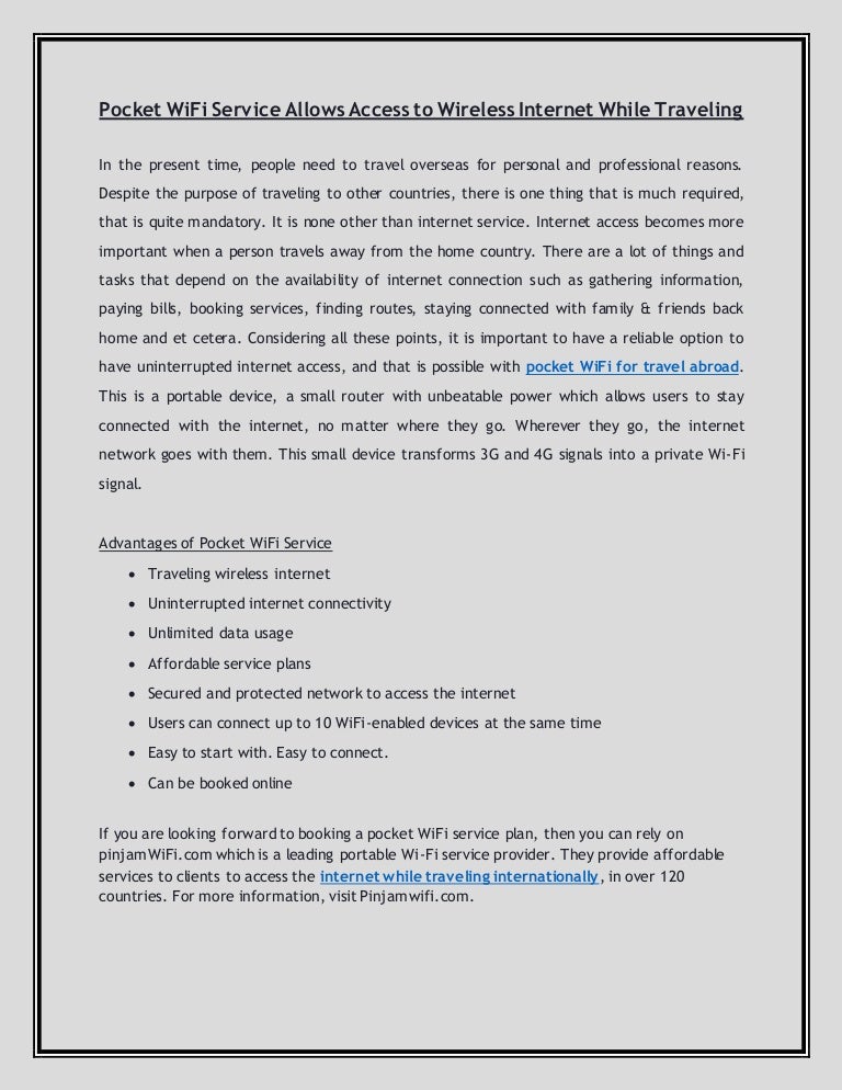 Wifi Service Plans >> Pocket Wifi Service Allows Access To Wireless Internet While Wifi Service Plans >> Pocket Wifi Service Allows Access To Wireless Internet While