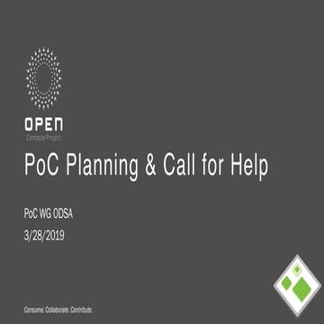 ODSA - PoC Planning & Call for Help
