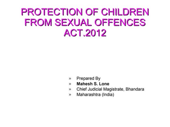 POCSO ACT 2012 | PPTX