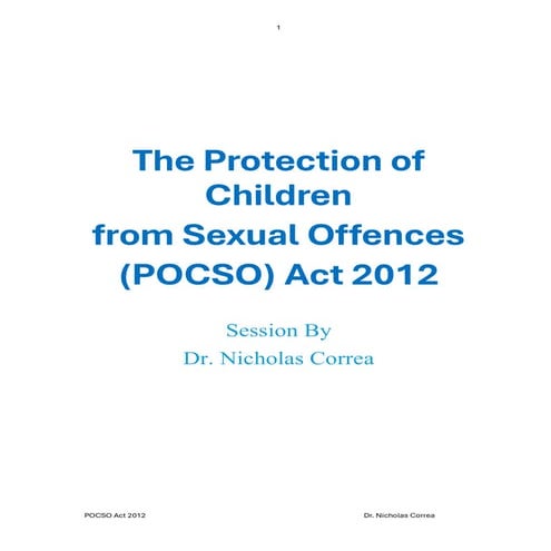 POCSO (The Protection of Children from Sexual Offences )Act 2012