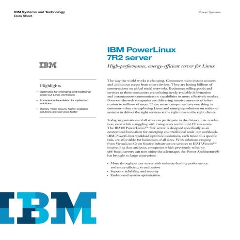 IBM PowerLinux 7R2 server