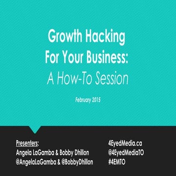 Growth Hacking For Your Business: A How-To Session (PodCamp Toronto 2015)