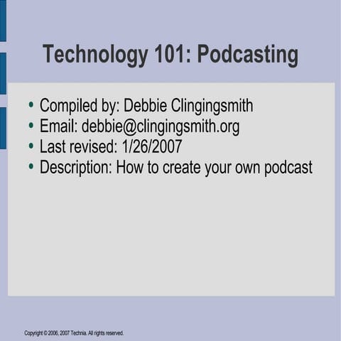 Podcasting  Basics
