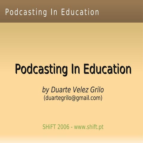Podcasting In Education