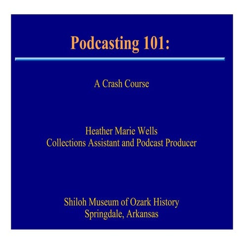 Podcasting 101: A Crash Course | PDF