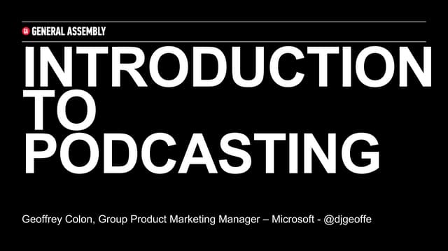 Introduction to Podcasting