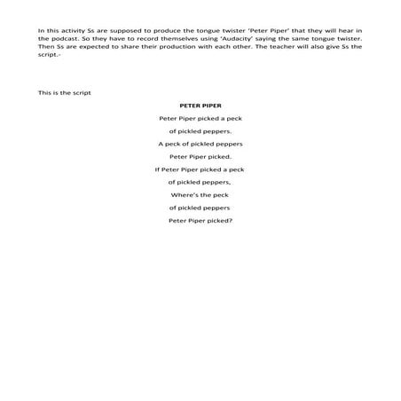 Podcast ► activity and script