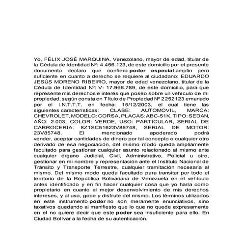 Formato Poder general Venezuela | DOC