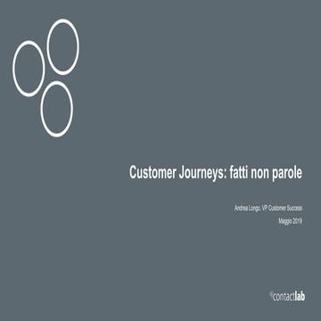 User journeys: FATTI non PAROLE.Come analizzare i processi di acquisto e usare i dati per creare dei journey omnicanale efficaci.