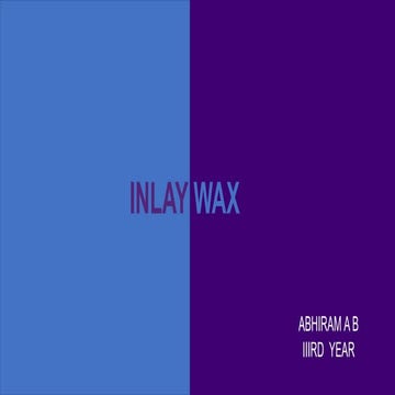 Inlay wax | Dentistry