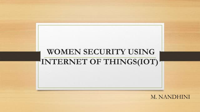women security on IOT