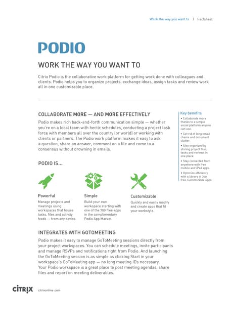 Podio Fact Sheet