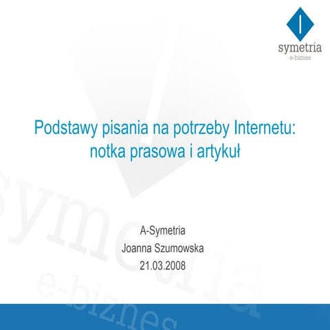 Podstawy pisania na potrzeby Internetu | PPT