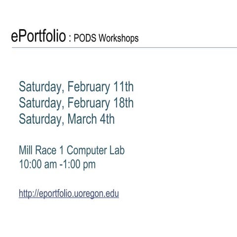 Pods Workshop (Design)