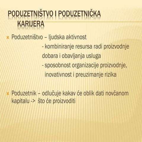 Poduzetništvo i poduzetnička karijera