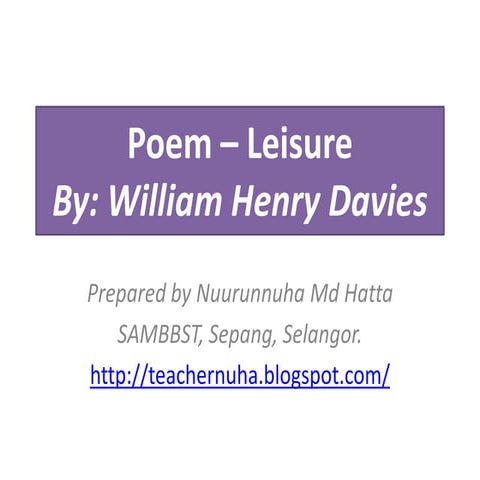 Poem   leisure