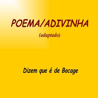 Poema Adivinha
