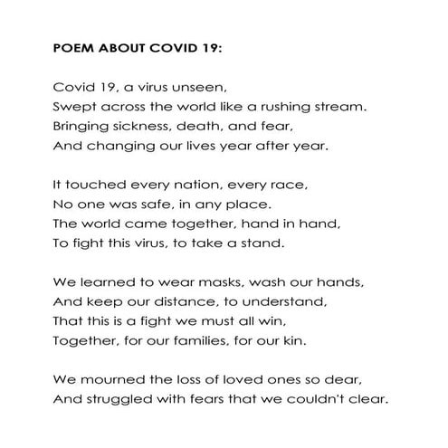 POEM ABOUT COVID 19