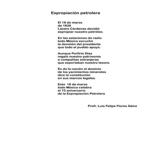 Poema expropiación petrolera
